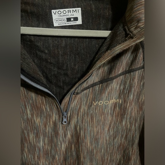 Voormi Women's Wool Blend 1/4 Zip Up Pullover Sweater Top Thumb Holes Medium - Picture 2 of 3